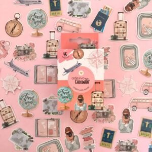 adesivo na caixinha viagem pelo mundo