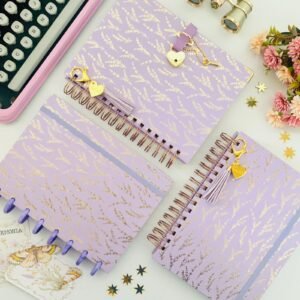 caderno wire o reposicionável coleção florologia – lavanda