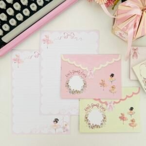 kit papéis de carta com envelopes la palomita bailarinas