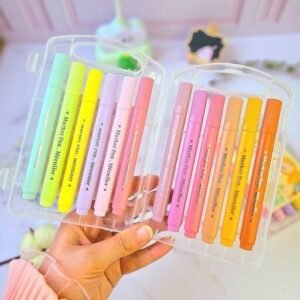 kit com 12 marcadores de texto meenleer