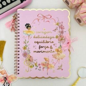 caderno bailarina rosa