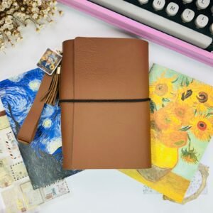 caderno com capa de tecido com 2 cadernetas pontilhadas van gogh