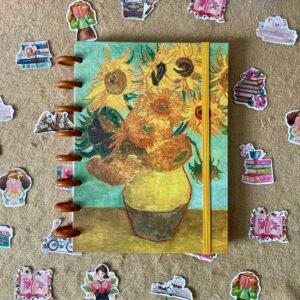 caderno de disco girassóis van gogh